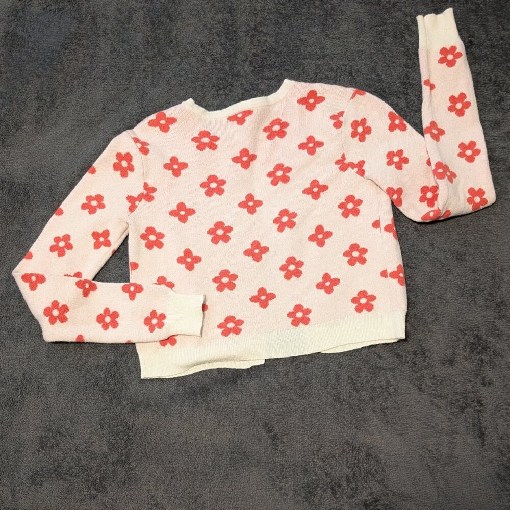 Flower Cropped Cardigan, Size Medium - Picture 2 of 3